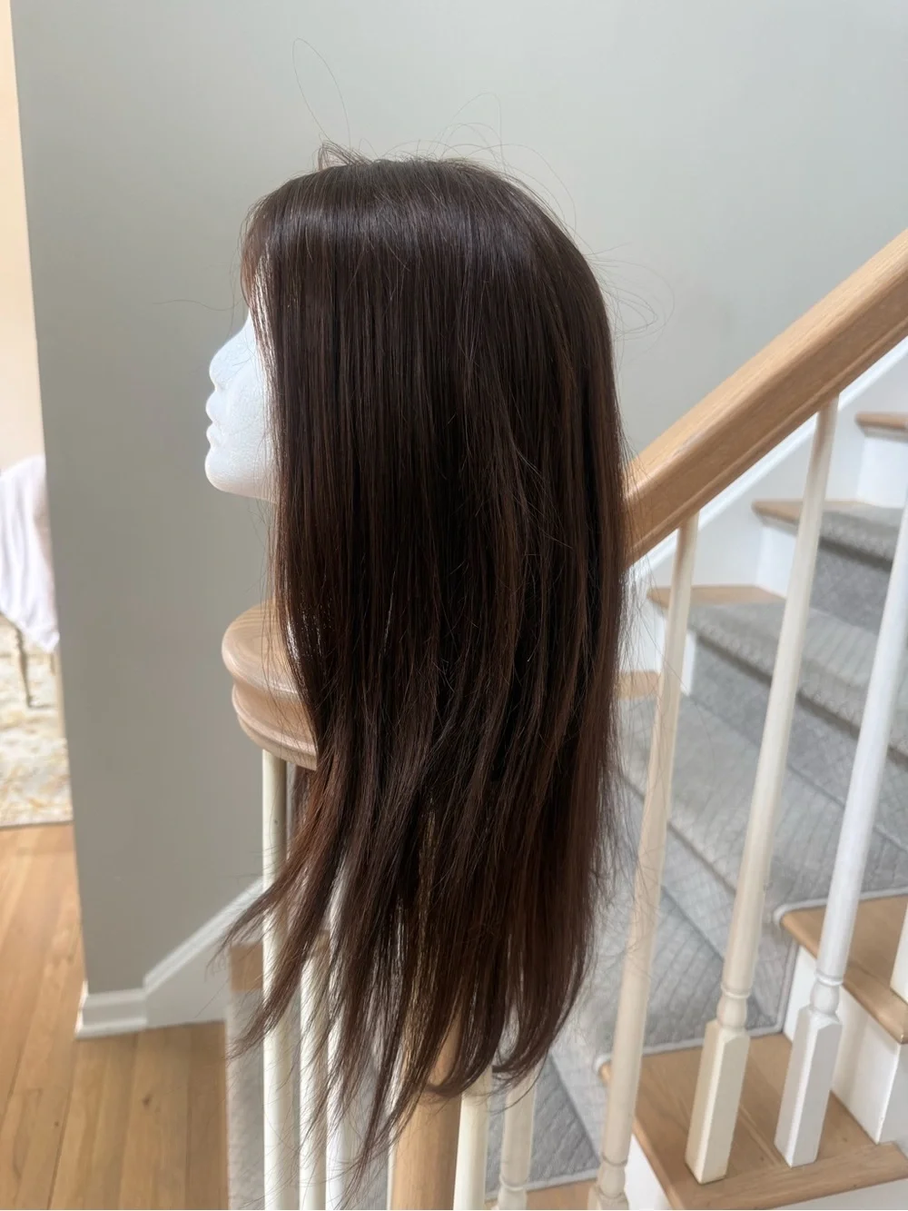 Human Hair wig dark brown